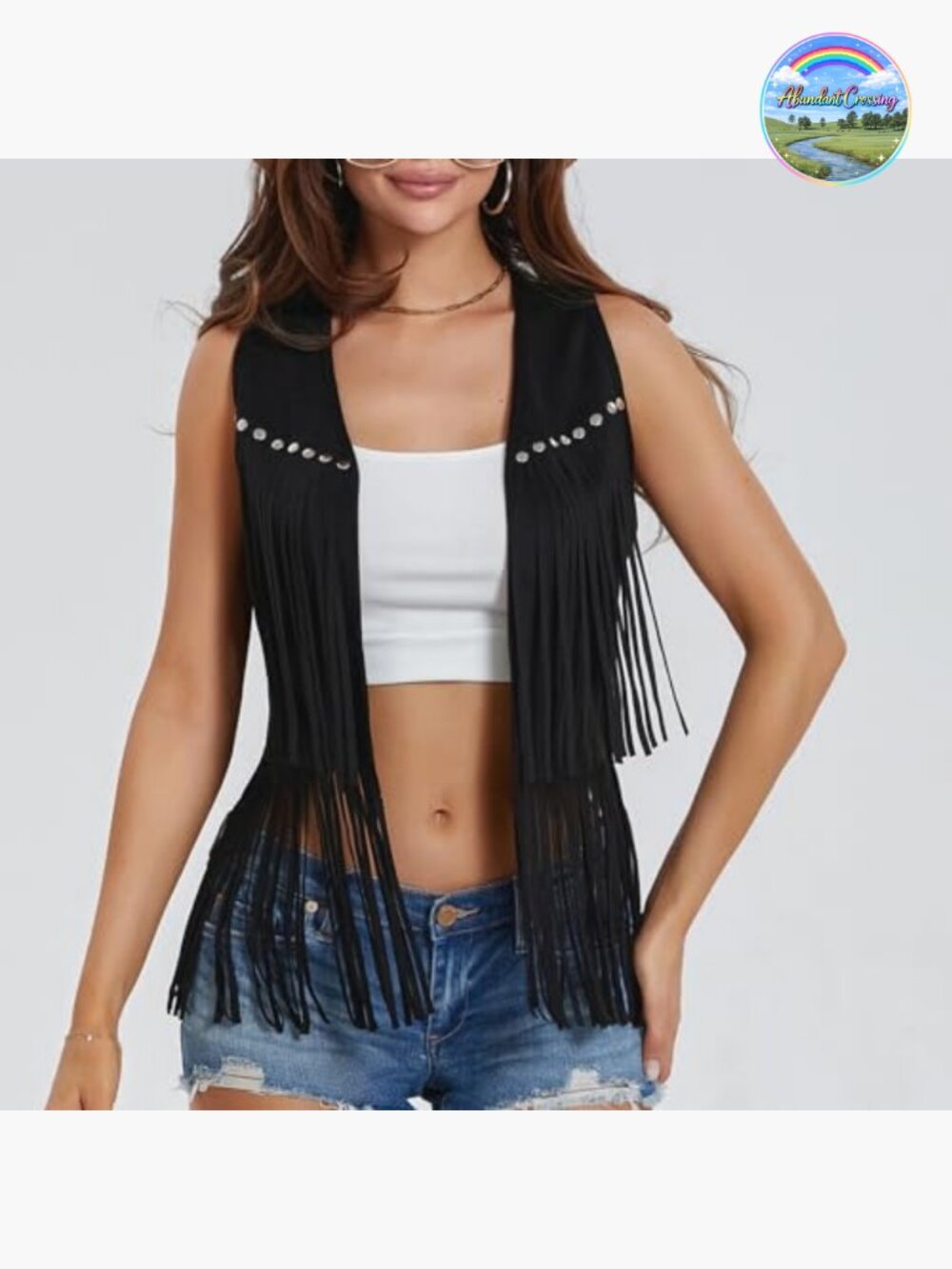 Faux Suede Fringe Vest Sleeveless Tassel Hippie Boho Western Jacket Waistcoat - Picture 3 of 6